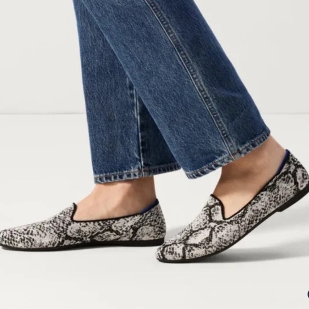 Rothy's Black and White Patterned Loafers